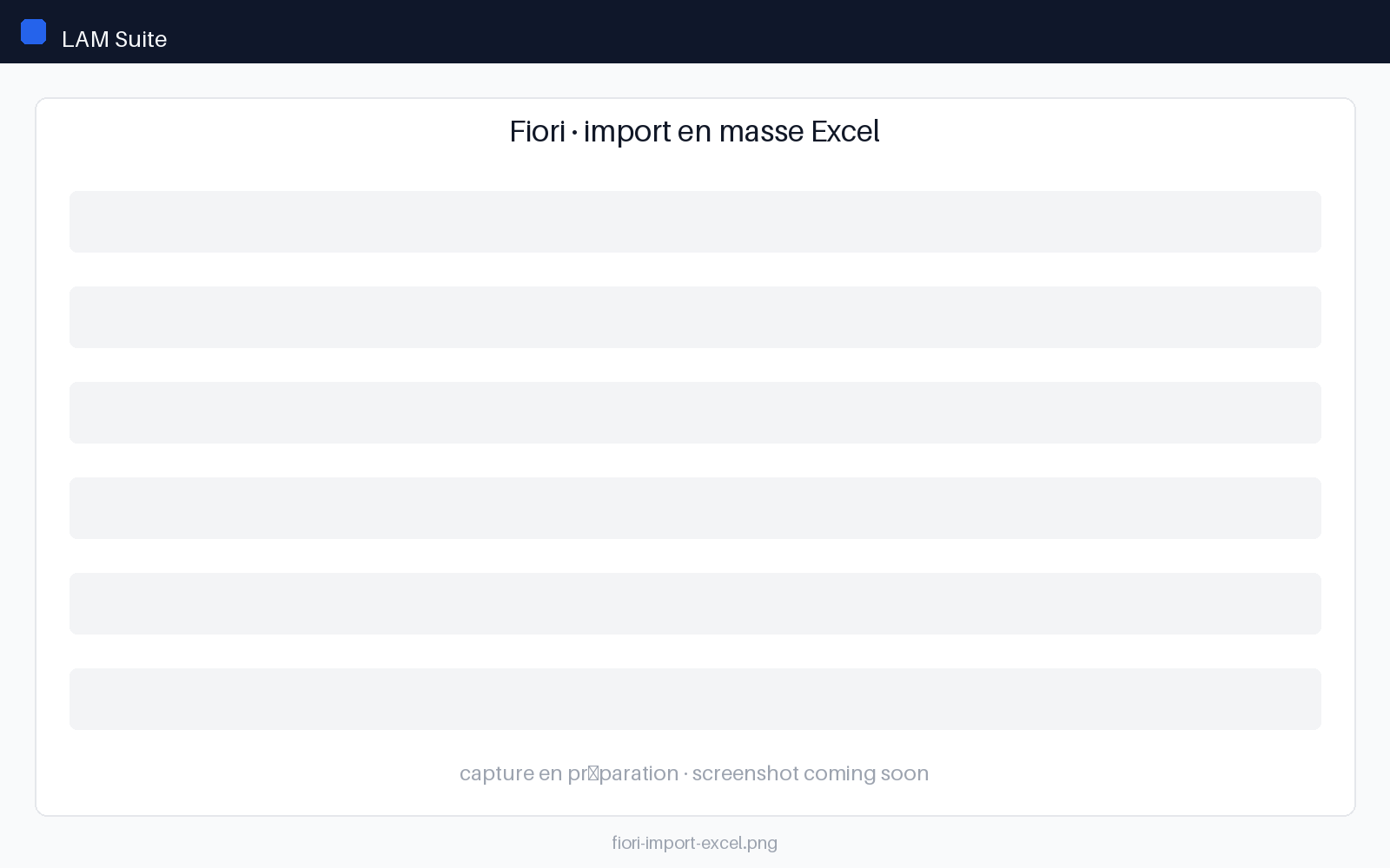 Import en masse du launchpad Fiori depuis Excel dans LAM Suite